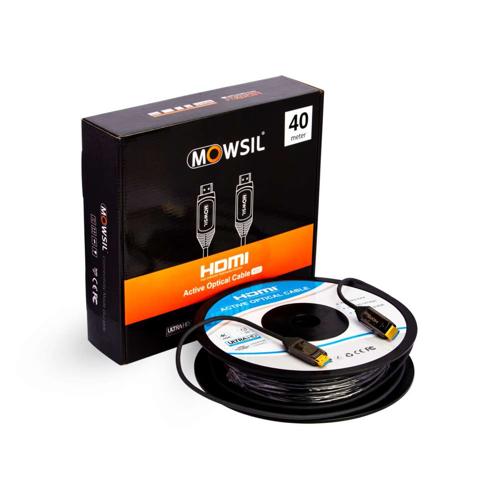 Mowsil AOC FIBRE HDMI to HDMI 2.0V 4K CABLE, Resolution: UHD 4K @ 60HZ Bandwidth: upto 18 Gbps 25 Meter